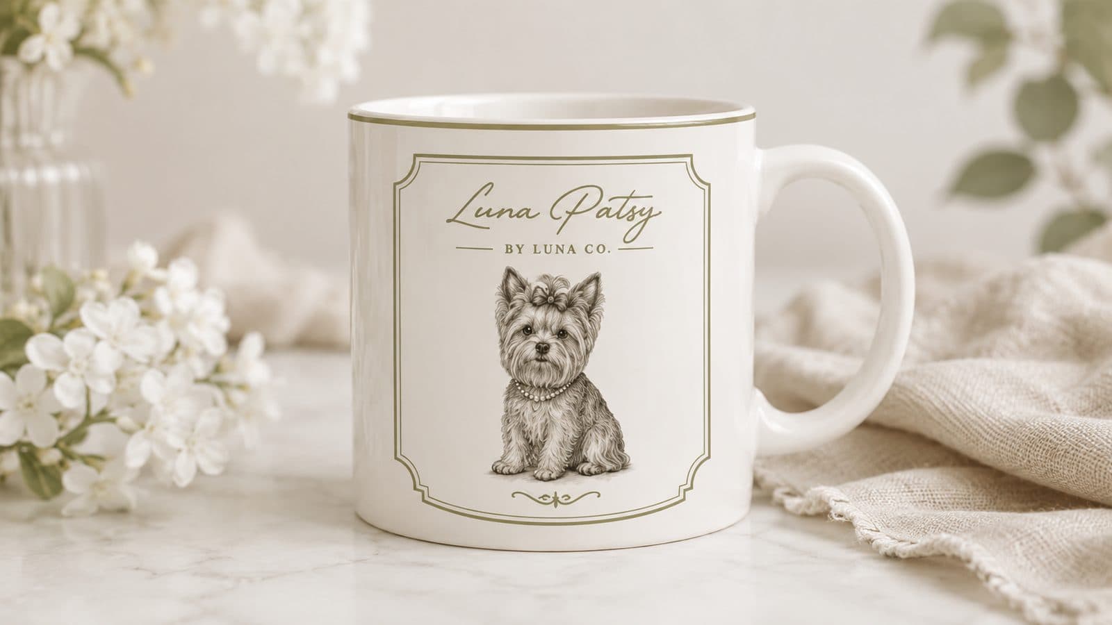 Yorkshire Mug, fine-line portrait product
